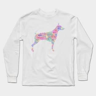 Dog Doberman Animal Pet Text Word Cloud Long Sleeve T-Shirt